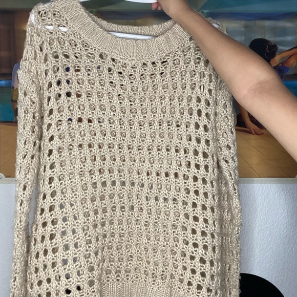 Solitaire Sweaters - Beige Knitted sweater